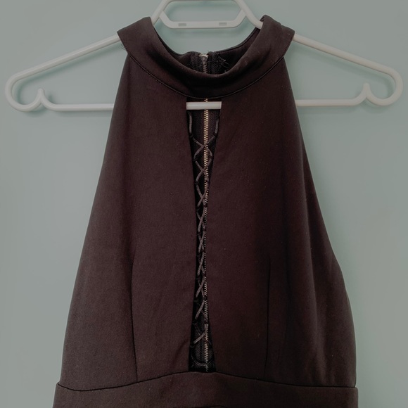 Little Black Lace Up Dress - Picture 2 of 5